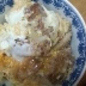 トンカツの残りで  簡単にカツ丼♪